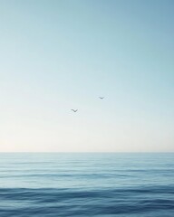 Peaceful Oceanic Expanse Serene Horizon and Calming Waves