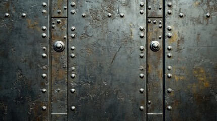 Fototapeta premium Industrial metal texture with rivets bolts and a rugged surface 