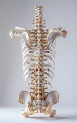 Fototapeta premium Structural clarity: visual of spine, showcasing detailed anatomy of vertebrae and discs, emphasizing spine's essential function in providing support, flexibility, protection central nervous system.