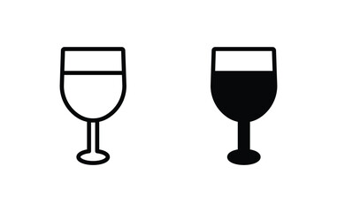 cocktail icon, drink glass icon vector 