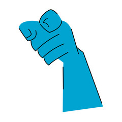 Hand pointing at screen