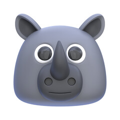 3d icon Rhinoceros, 3d illustration, 3d element, 3d rendering.
