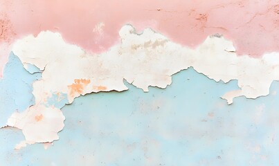 Obraz premium Old wall with peeling paint grunge background or layer for text, Generative AI 