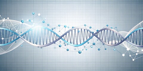 Sleek, modern design showcasing the central dogma of molecular biology, with DNA, RNA, and proteins interconnected in a dynamic cycle, set against a clean, white background