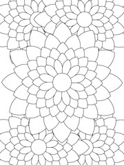 Obraz premium All these designs are hand-drawn and unique Flower Beautiful black and white illustration for adult coloring book, This is a printable Beautiful Zentangle Coloring page for KDP Interior, POD products