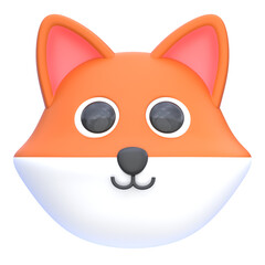 3d icon Fox, 3d illustration, 3d element, 3d rendering.