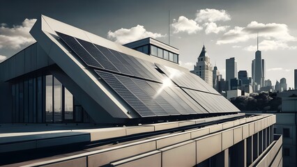 Solar-powered generator on an urban rooftop