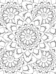 All these designs are hand-drawn and unique 
Flower Beautiful black and white illustration for adult coloring book,
This is a printable Beautiful Zentangle Coloring page for KDP Interior, POD products