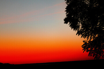 sunset over the lake