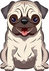 Pug Illustration 犬｜パグ｜イラスト
