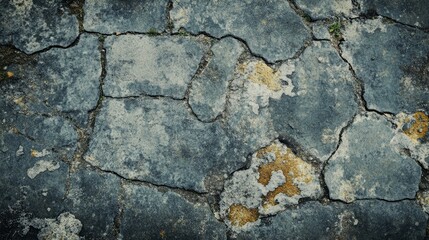 Obraz premium Worn concrete pavement texture with stains and patches of discoloration 