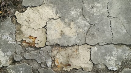 Obraz premium Worn concrete pavement texture with stains and patches of discoloration 