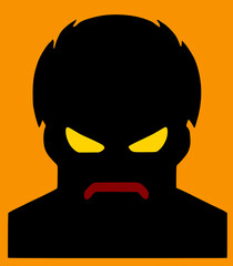 art angry man icon, illustration