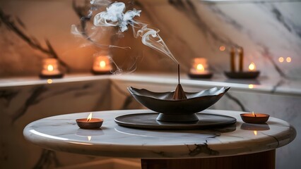 Elegant Jasmine Incense in Spa Setting