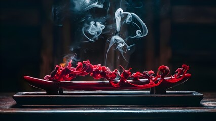 Dragon’s Blood Incense on Dark Wooden Altar