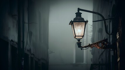 Modern Street Lamp with Tokyo Skyline