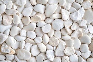 White pebble stones ground floor background texture , ai