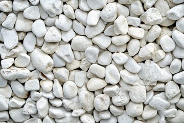 White pebble stones ground floor background texture , ai