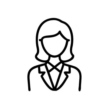 recommend clip art: Female professional icon in line art style, business and corporate symbol, businesswoman