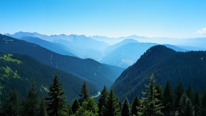 Fototapeta premium beautiful scenery of a mountains in the morning