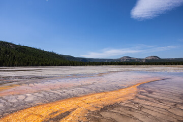 Grand Prismatic Springs landscape photo in Yellowstone national park Wyoming