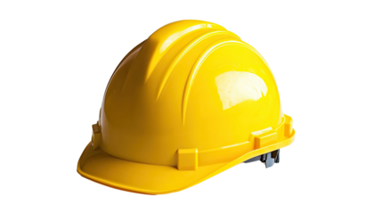 yellow hard hat on white transparent background