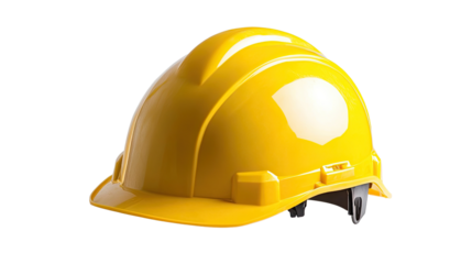yellow hard hat on white transparent background