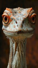 Fototapeta premium Close Up Portrait of a Colorful Lizard with Striking Eyes