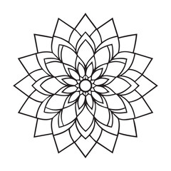 Floral Mandala Silhouette Vector Art | Black Mandala Icon Clipart on White Background