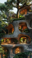 Fototapeta premium Modern House Design: A Blend of Nature and Architecture
