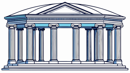 Architectural Masterpiece: Gazebo with Columns & Arches 2D Vector