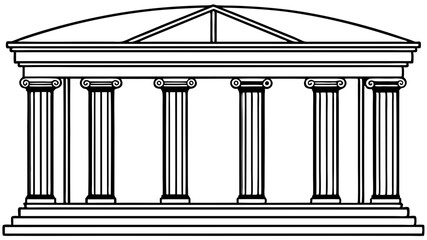 Architectural Masterpiece: Gazebo with Columns & Arches 2D Vector