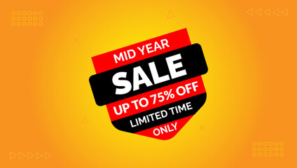 Mid Year Sale Template, Elegant Design, Editorial Vacter Illustration
