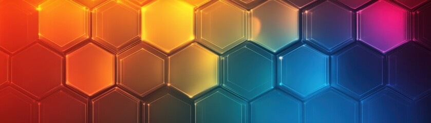 Abstract background with colorful hexagonal pattern.