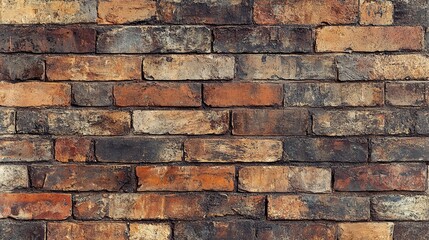 Obraz premium Weathered Brick Wall with Varied Colors and Textures