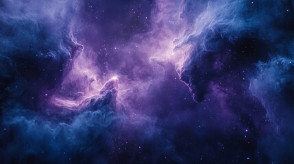 Cosmic Nebula with Swirling Clouds and Scattered Stars