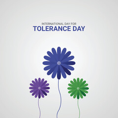 International Day for Tolerance, Tolerance creative design for banner, poster, 3D Illustration.