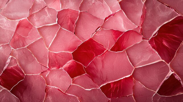 Pink ruby gemstone texture with natural cracks and translucent surface