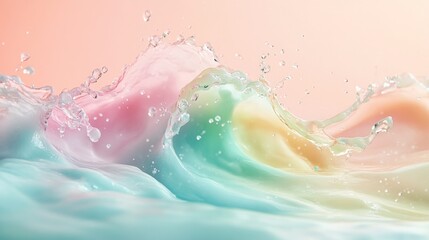 Obraz premium Abstract Pastel Water Splash with Bubbles