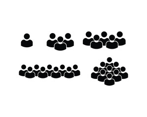 Group of People Ilustrations Icons Vector on white background