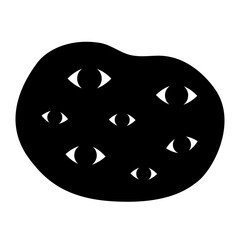 Scary staring eyes in the dark. Mental disorder, panic, phobia, healthcare, anxiety stress concepts. Flat vector design isolated illustration.