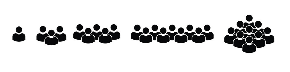 Group of People Ilustrations Icons Vector on white background