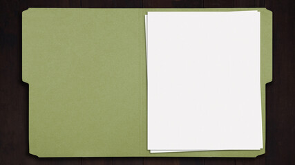 open file folder with blank papers layout