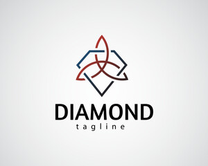 creative diamond with line concept logo