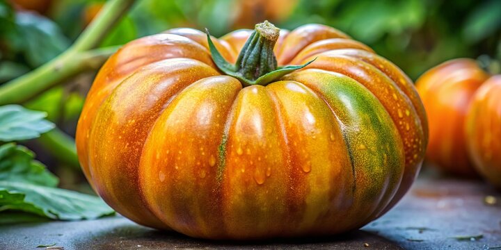Close-up of a plump, ripe, and swollen fruit or vegetable exhibiting turgidity.
