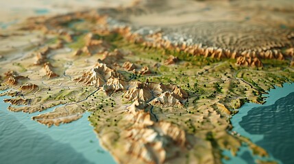 India map with shadow on white background.