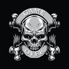 crossing bones skull vector logo