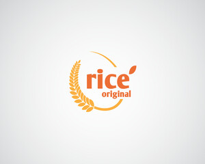 Obraz premium creative piece of rice circled font logo
