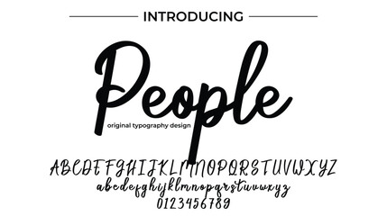 People Font Stylish brush painted an uppercase vector letters, alphabet, typeface