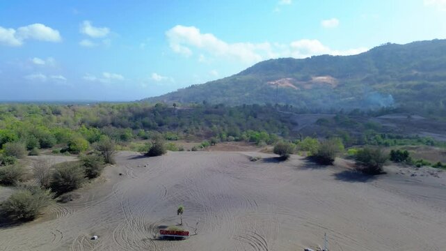 Aerial view of sand dunes in Parangtritis, Drone fotage